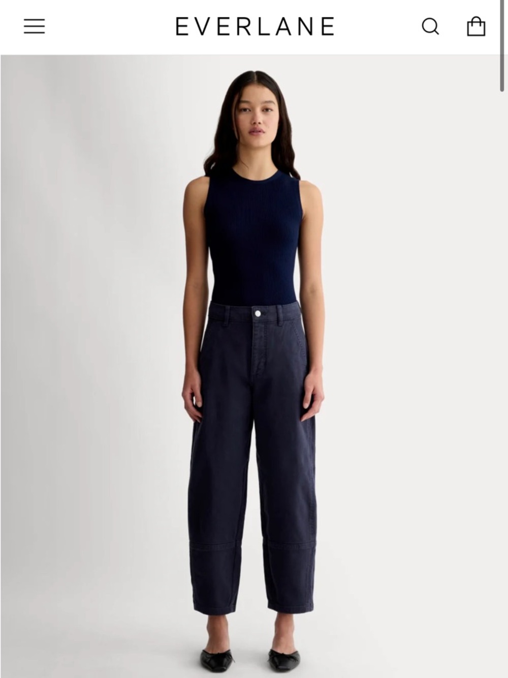 Everlane Utility Barrel Pant in Navy (Size US 2)
